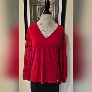 Calvin Klein sz L red blouse